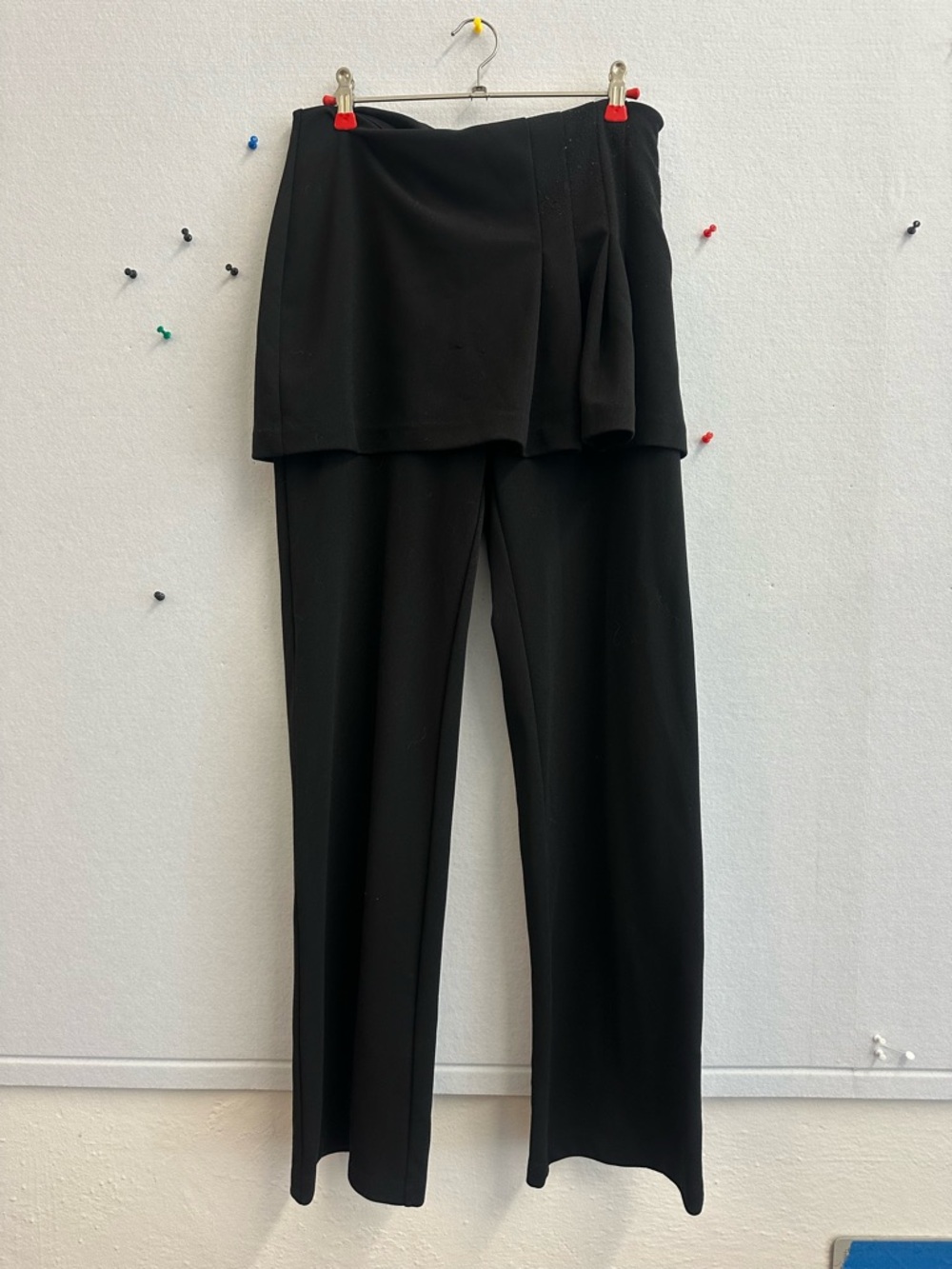 Black Layered Skirt-Pant Women's Trouser